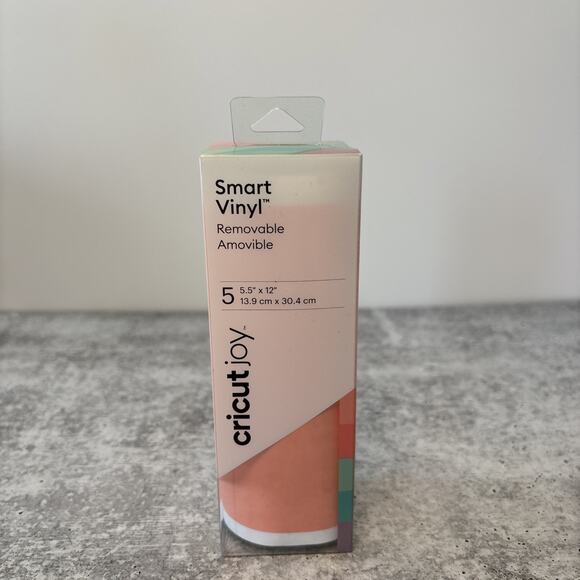 Cricut Joy Removable Smart Vinyl 5.5” x 12” 2007182 Matte Coral/Multi - Picture 2 of 7